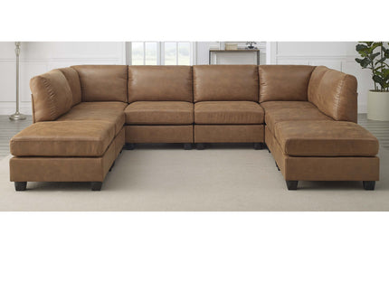 Modular Sectional, Customizable Layout, Removable Cushions - Brown