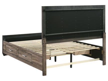 Queen Storage Bed With Underbed Drawers - Brown
