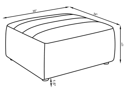 Ortega - Square Ottoman - Charcoal