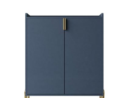 Wine Bar Cabinet With Adjustable Shelf, 2 Door Sideboard With Soft-Closing Hinges And Feet