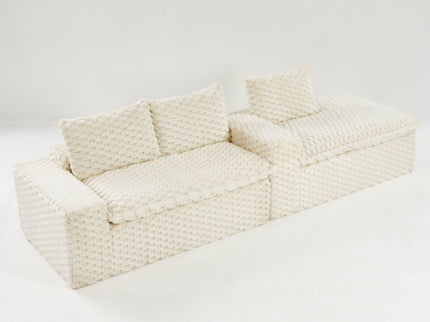 Modular Sofa, Convertible Twin Seat With Chaise Lounge