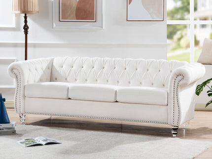 Rolled Arm Chesterfield 3 Seater Sofa