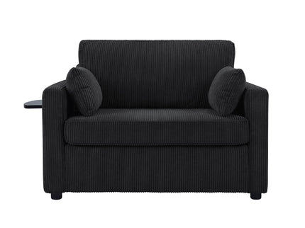 Sleeper Sofa With Foldable Mattress, USB Ports, Side Table & Storage Pocket