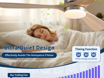 Low Profile Flush Mount Intergrated LED Ceiling Fan With Light And Silent Reversible Motor