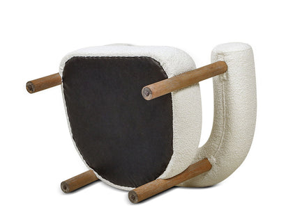 Fuji - Mid Century Modern Barrel Accent Arm Chair - Ivory White