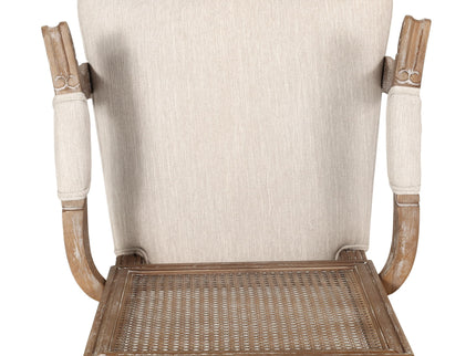 Upholstered Dining Chair With Cane Backrest