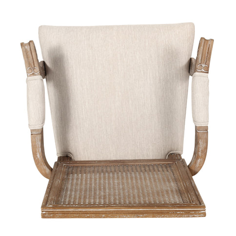 Upholstered Dining Chair With Cane Backrest