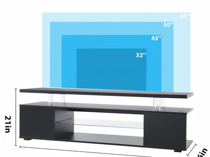 TV Stant With LED And Large Side Cabinet