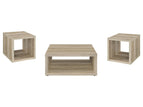 Light Brown / 3 Pc. Coffee Table, 2 End Tables