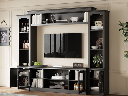 All-In-One TV Stand With Bookcase For TVs Up To 65"