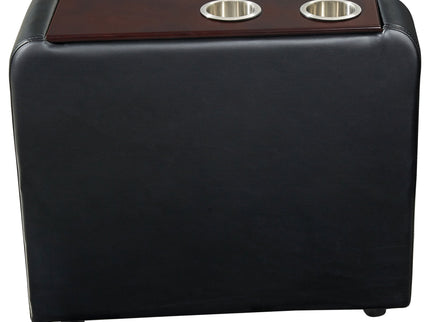 Nseluka - Upholstered Wedge Console For Home Theater With Cupholders - Black