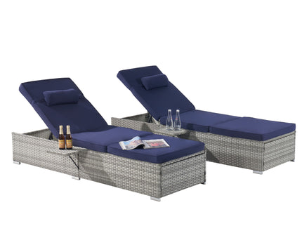 Outdoor Sofa Pe Rattan Furniture Deck Chair - Gray