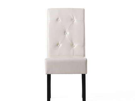 Carter - 5 Tuft Dining Chair With Button Tufted Backrest And Espresso Legs - Ivory