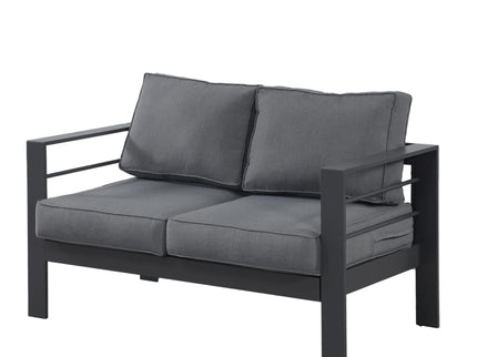 All Weather Patio Loveseat With Thick Cushions - Gray / Gray