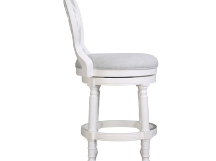 Stool With Back And Swivel Upholstered Seat
