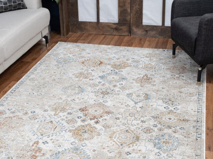 Noble - 5'3" X 7'3" Area Rug Polyester - Ivory