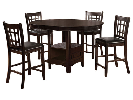 Danford - 5 Piece Counter Height Dining Set With Upholstered Stools - Espresso