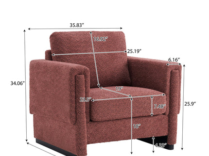 Upholstered Accent Armchair With Square Arm