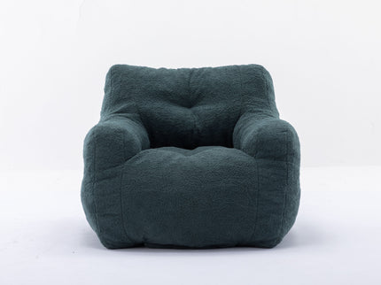 Soft Teddy Fabric Tufted Foam Bean Bag Chair With Teddy Fabric