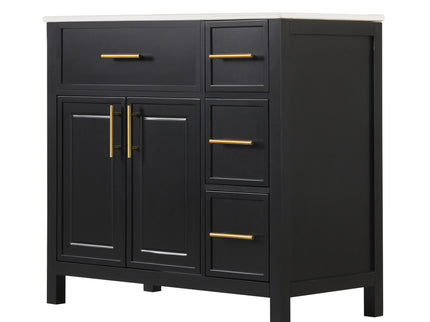 Modern Bathroom Vanity With Sink Top, 2 Doors And 3 Drawers