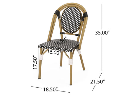 Outdoor Rattan And Aluminum French Bistro Chair Set