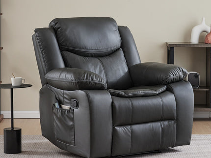 Recliner Chair With Vibration And Heating - Gray