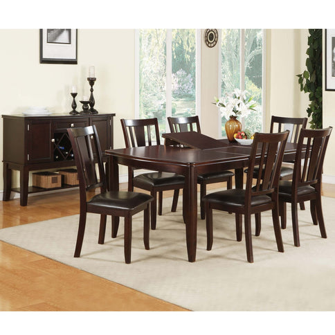Dining Table With Built In Butterfly Leaf, Rectangle Shape, Extendable - Espresso