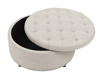 Tufted Storage Ottoman With Upholstery