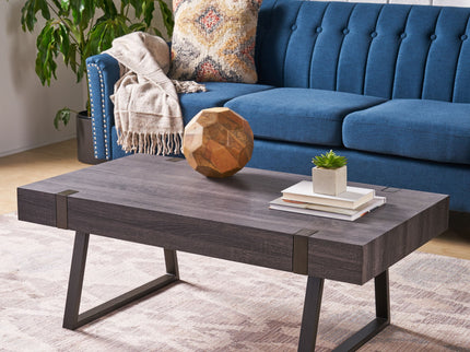 Abitha - Coffee Table With Industrial Powder Coated Metal Legs