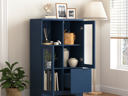 Modern Cabinet With Glass Doors And Drawer