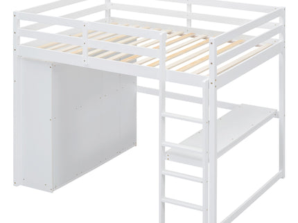 Loft Bed With Built In Wardrobe, Shelves And Drawers