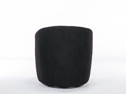 Teddy Fabric Swivel Accent Armchair Barrel Chair With Powder Coating Metal Ring