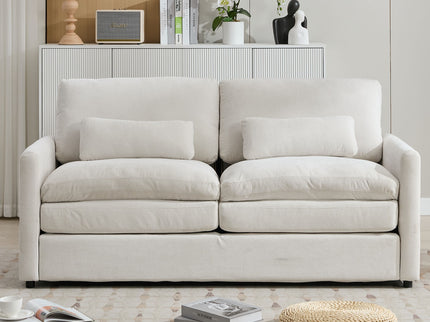Cozy Upholstered Cushion Loveseat Sofa For Living Room