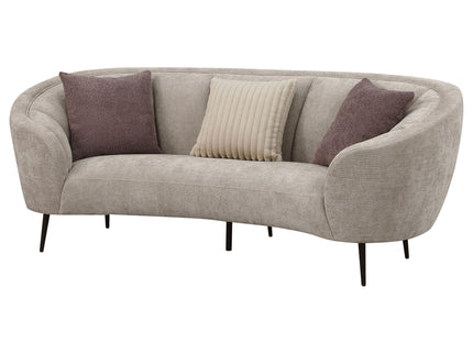 Aura - Upholstered Curved Sofa And Tapered Legs - Beige