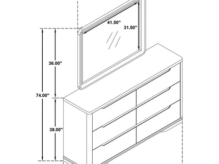 Mirador - 6 Drawer Dresser And Mirror Set - Light Oak
