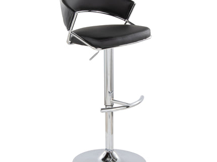 Jie - Contemporary Adjustable Barstool With Swivel & Rounded T Footrest (Set of 2)