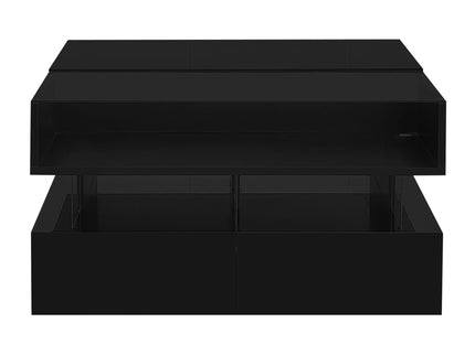 Lift Top Coffee Table With 2 Drawers, Hidden Space And LED Lights For Living Room