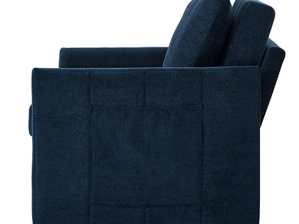 Upholstered Convertible Sleeper Sofa With 5 Position Backrest, Side Pockets, Storage