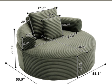Round Sofa Bed With 3 Pillows For Living Room