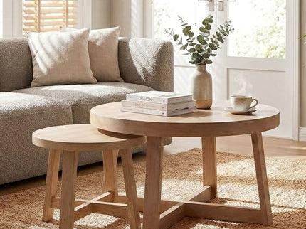 Round Nesting Stackable Tables For Living Room