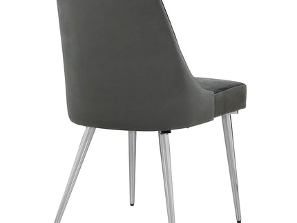 Padded Side Chair Of 2) With Upholstered Seat And Polished - Gray