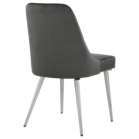 Padded Side Chair Of 2) With Upholstered Seat And Polished - Gray