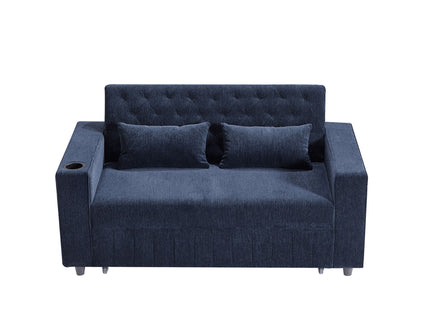 Pull-Out Sofa Bed Convertible Couch With Adjustable Backrest For Living Room