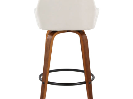 Daniella - Contemporary Fixed Height Counter Stool With Swivel With Round Footrest (Set of 2)