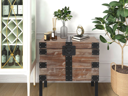 Trunk Table And Side Table With Large Storage Dress Up Your Liviing Room (Set of 3) - Antique Gray