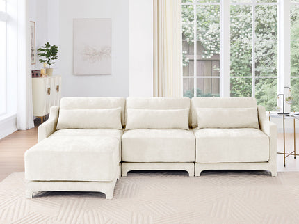 Stylish Sofa With Ottoman And Lumbar Pillows, Ergonomic Design