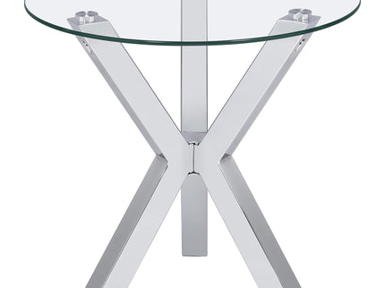 Alexa - Round Tempered Glass Top End Table - Chrome