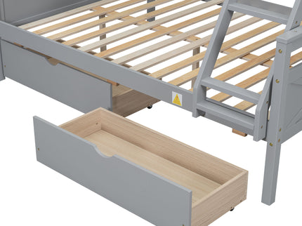 Bunk Bed With Ladder And Safety Guardrail