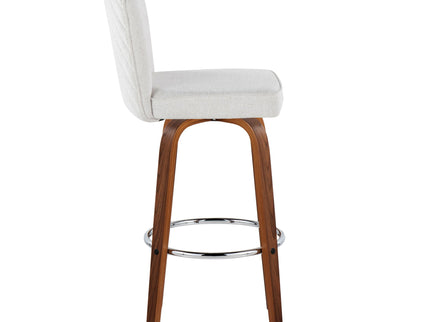 Henry - Contemporary Fixed Height Barstool With Swivel With Round Footrest (Set of 2)