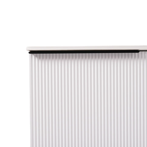 Fluted Bathroom Vanity With Ceramic Sink, Soft Close Slides